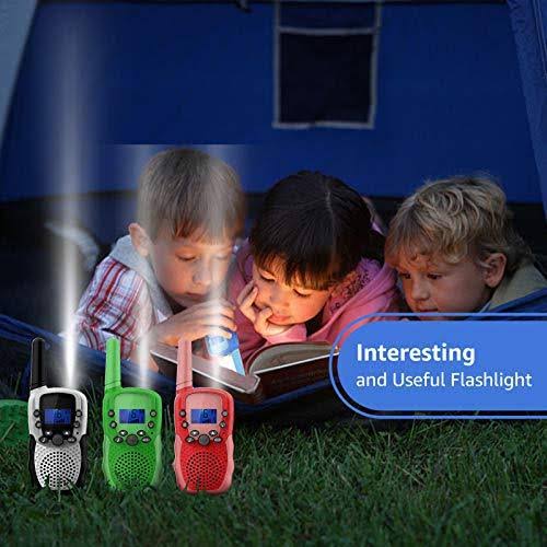 Wishouse Childrens Walkie Talkie Sets for Boys Girls 4 Pack,Family 2 Way Radio Walky Talky for Kids with Flashlight,Camping Game