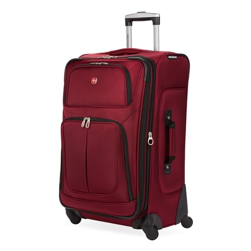 SwissGear Sion Softside Expandable Luggage, Black, Checked-Large 29-Inch