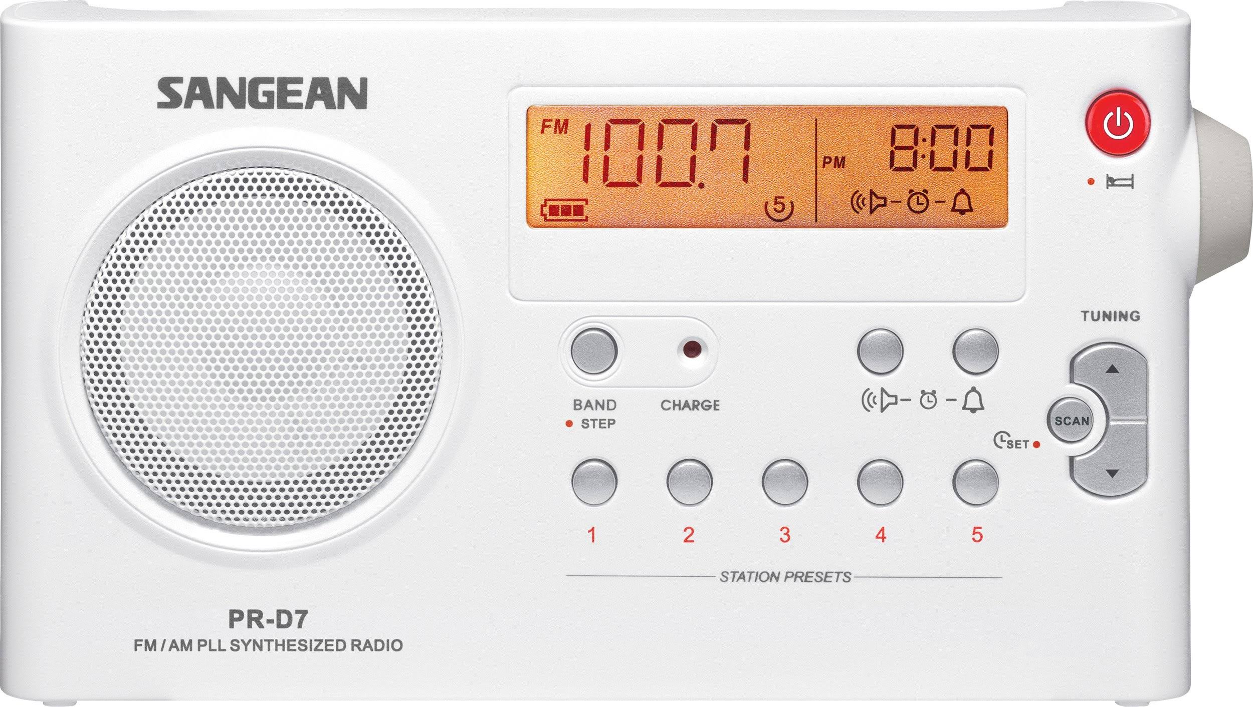 Sangean PR-D7 Portable Radio - White