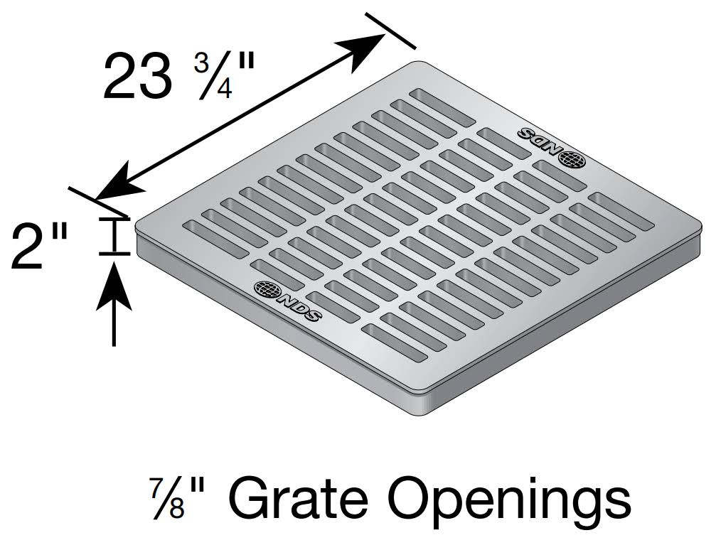 NDS 24x22 Catch Basin Kit with Black Plastic Grate