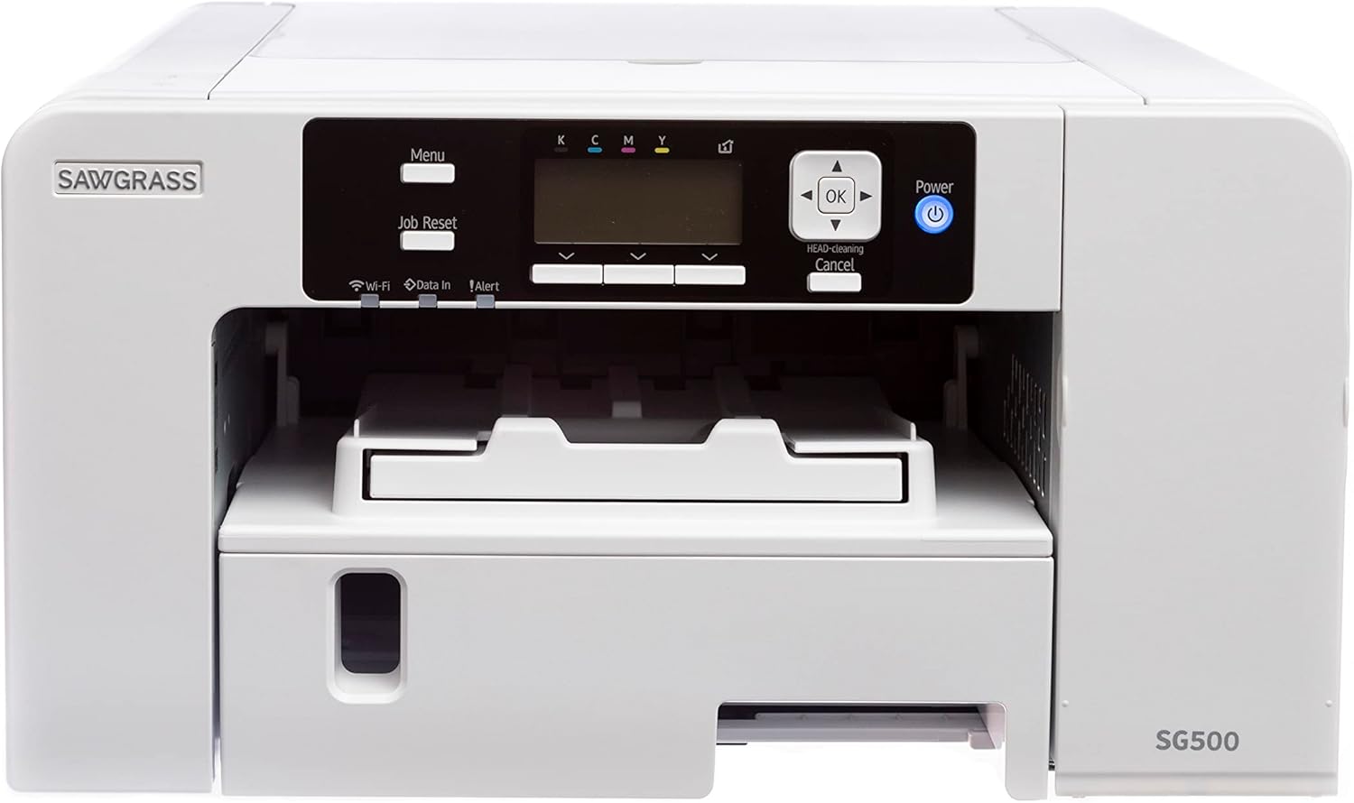 Sawgrass UHD Virtuoso SG500 Sublimation Printer Starter Bundle with Inks, Sublimax Paper, 3 Tapes,10-Piece Sublimation Blanks Pack & SG500 Printer Dust Cover, White