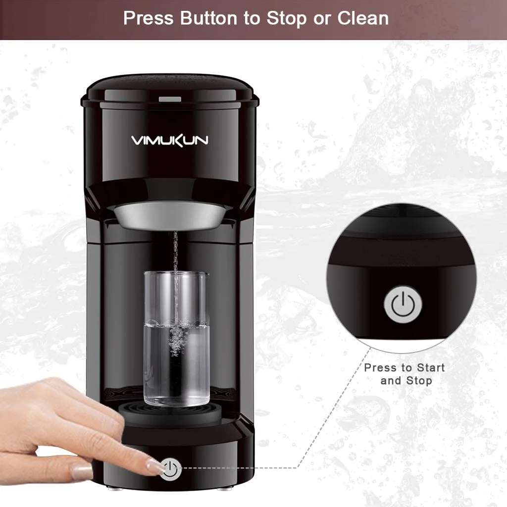 Single Serve Coffee Maker Coffee Brewer Compatible with K-Cup Single Cup Capsule with 6 to 14oz Reservoir, Mini Size (Black)