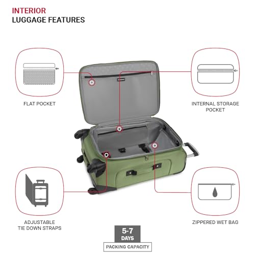 SwissGear Sion Softside Expandable Luggage, Black, Checked-Large 29-Inch