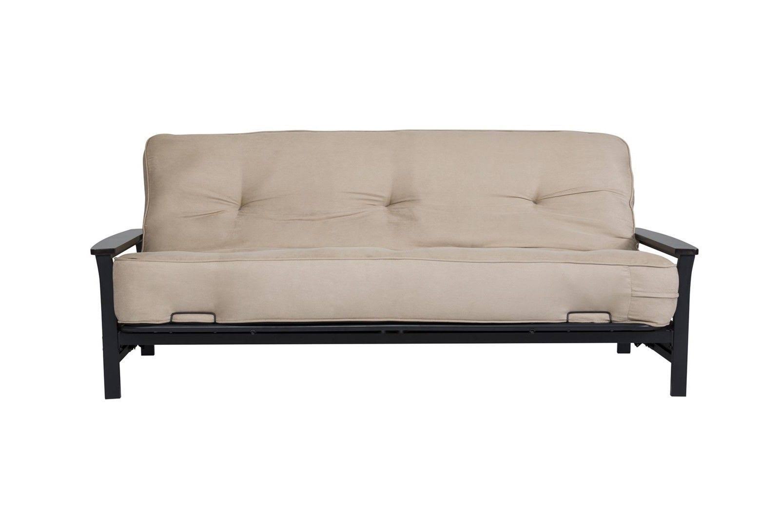 Nadine Metal Futon Frame with Wood Armrests - Espresso/Black - DHP