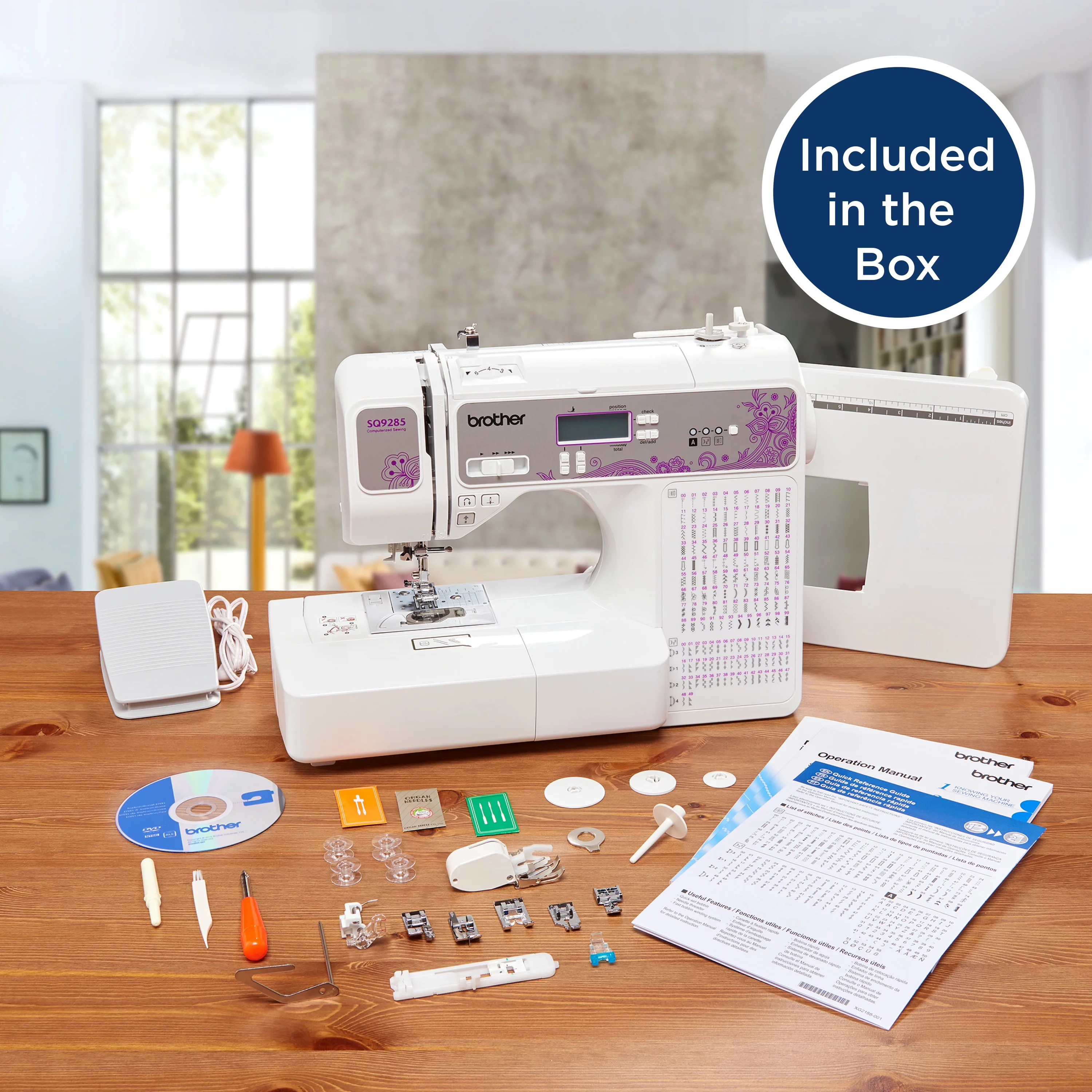 Brother SQ9285 Computerized Sewing and Quilting Machine with Wide Table