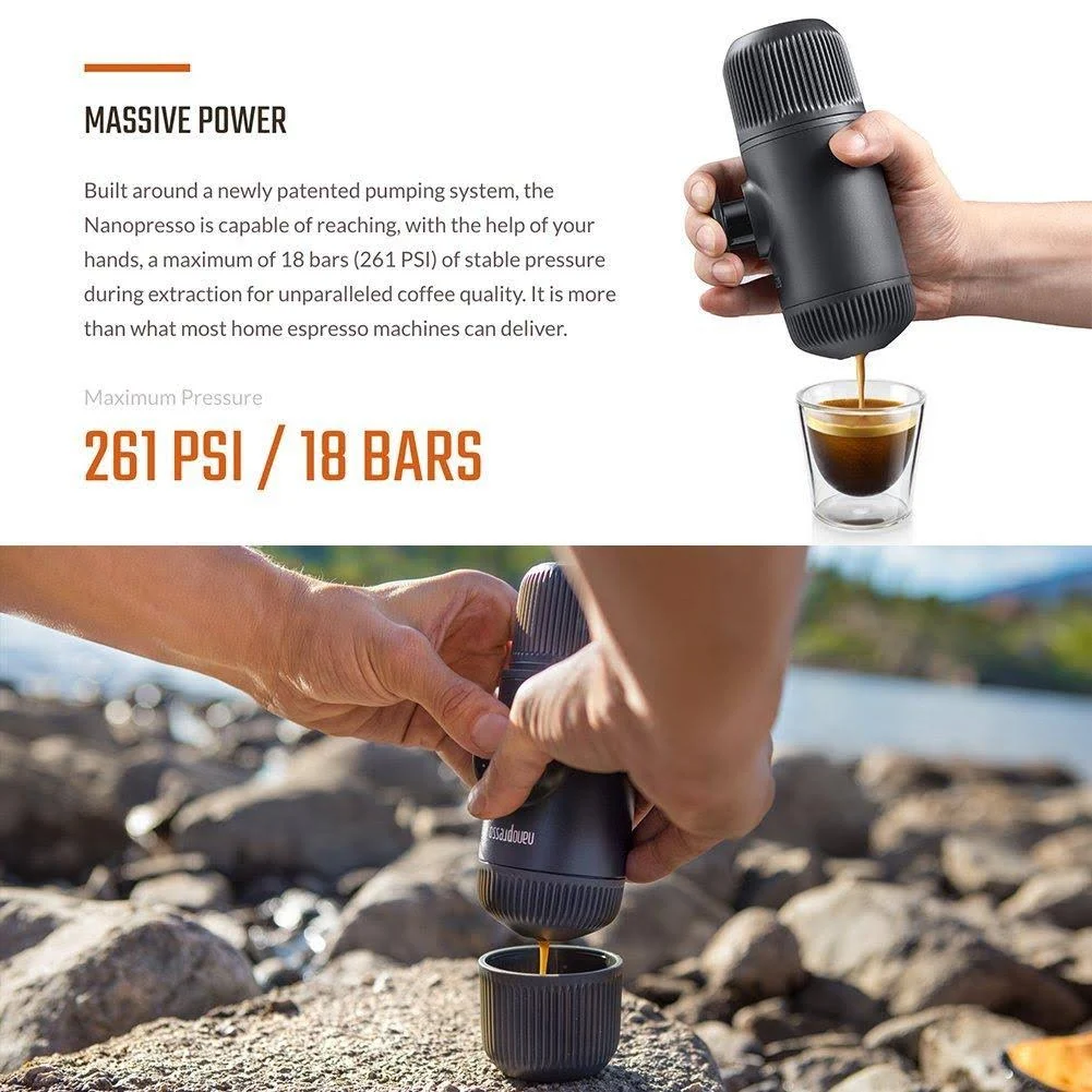 Wacaco Nanopresso Portable Espresso Maker, Upgrade Version of Minipresso