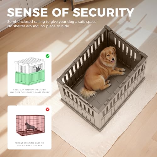 DRATO Dog Crate Furniture End Table Night Stand Furniture with Lockable Latch for Small to Large Dogs Side End Table, Modern Dogs Kennel Indoor