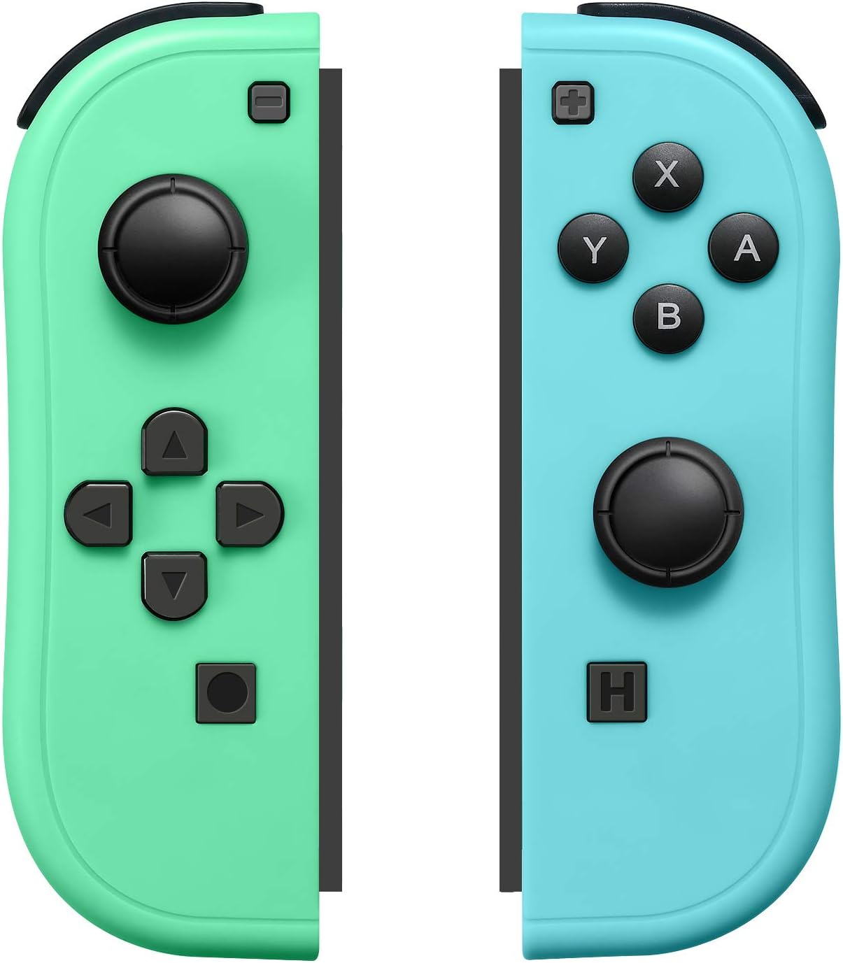 Joy-Pad Controller Compatible with Switch,Left and Right Controllers with Grip Support Wake-up Function(Transparent Black) Pack of 2