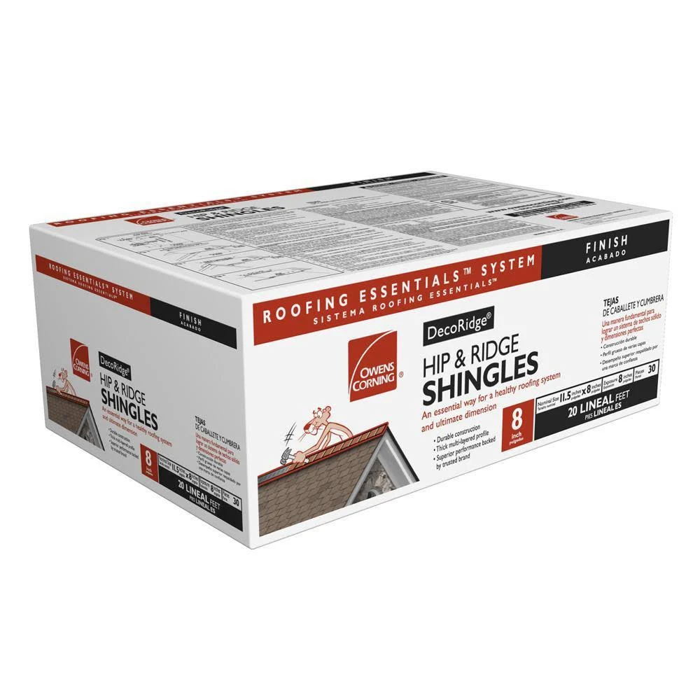 Owens Corning DecoRidge 8 in. Onyx Black Hip and Ridge Roofing Shingles (20 Linear ft. per Bundle)