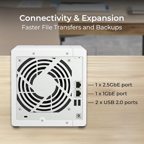 QNAP 4 Bay NAS with 12TB Storage Capacity, Preconfigured RAID 5 Seagate IronWolf Drives Bundle, 2.5GbE Ports (TS-433-4G-44ST-US)