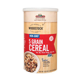 Woodstock 5 Grain Cereal - Case of 12 - 18.5 oz.