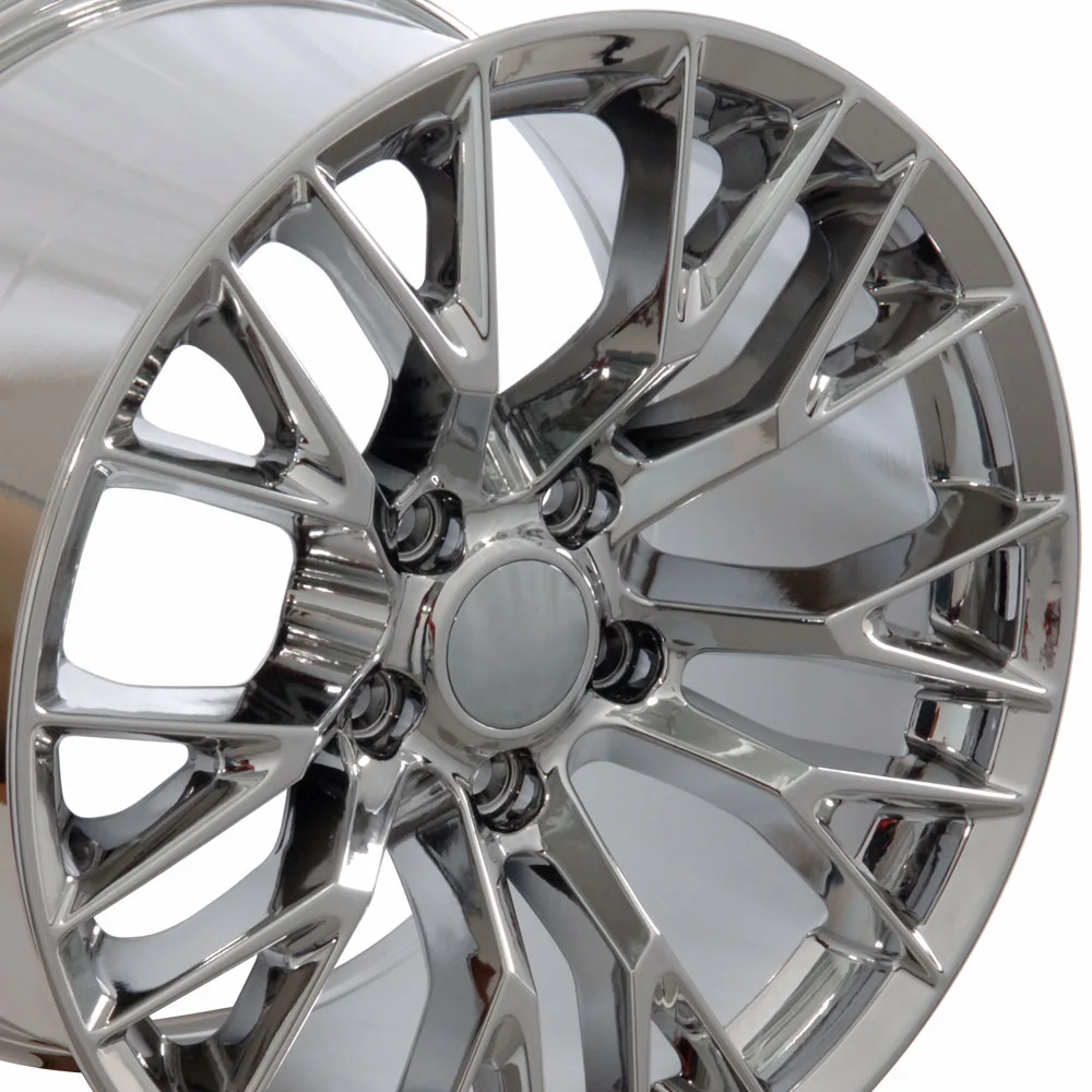 OE Wheels 18 Inch Fit Corvette Camaro CV22B C7 Z06 Style Chrome 18x10.5/18x8.5 Rims Hollander 5734 SET