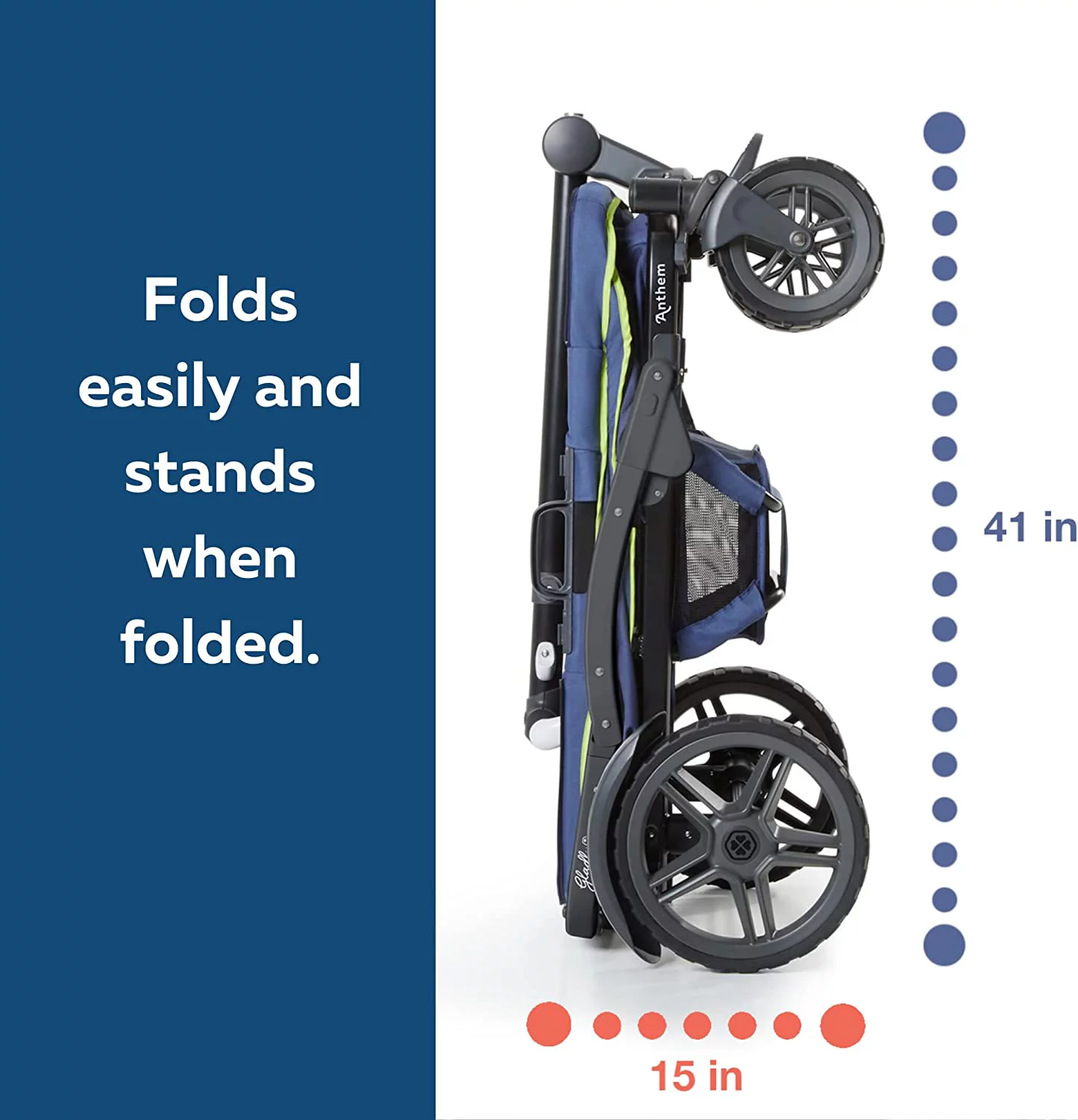 Gladly Family Anthem2 All-Terrain 2-Seater Wagon Stroller, Rugged Wheels, Removable Canopy, Foldable, Neon Indigo