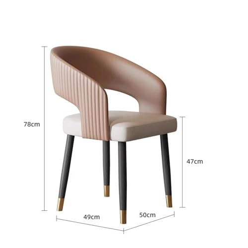 Managerial Chairs, Italian Luxury Dining Chair Office Modern Simple Wedding PU Leather Chair Designer Banquet Armchair Home Furniture(B)