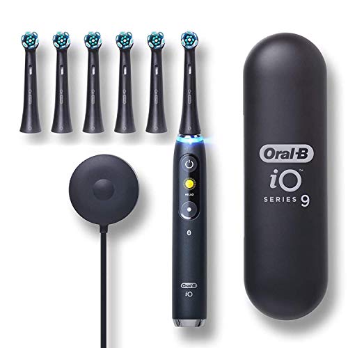 Oral-B iO Series 9 Electric Toothbrush with 3 Replacement Brush Heads, Black Onyx