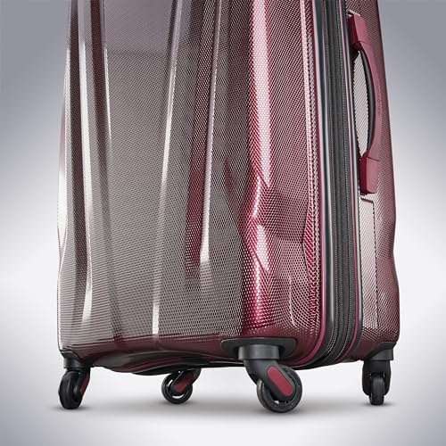 Samsonite SWERV DLX Spinner 3 Piece Carry-On, Medium, and Large Suitcase Hard-Shell Luggage Set with Side Carry and Telescopic Handle, Aubergine