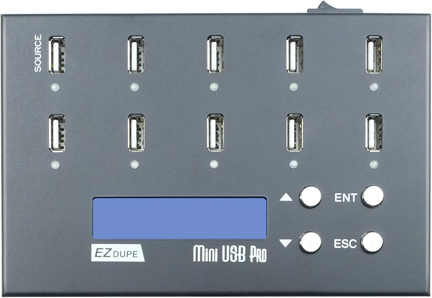 EZ DUPE 1 to 9 USB Duplicator - Standalone USB Flash Media Drive / USB Hard Drive Cloner Compact Copier & Eraser (DM-FU0-10V09B / MiniUSB Pro)