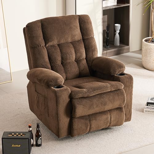 Recliner Chair, Power Lift Chair for Elderly with Massage and Heating, Ergonomic Lounge Chair with 2 Cup Holders Side Pockets, Single Sofa with Remote Control USB Port for Living Room