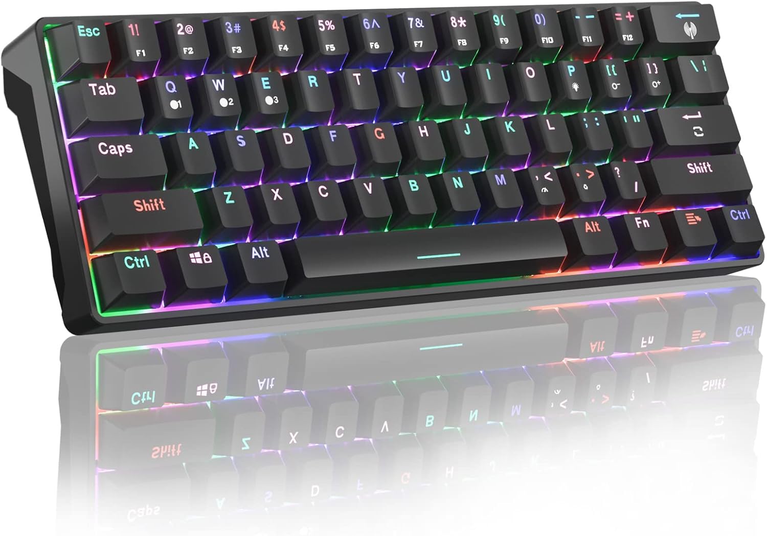 SOLAKAKA 65% Bluetooth Mechanical Keyboard, with RGB Backlit, Arrow Keys, Compact 68-Keys Hot Swappable, USB Wired Gaming Keyboards for Windows PC Mac Gamer, Blue Switch