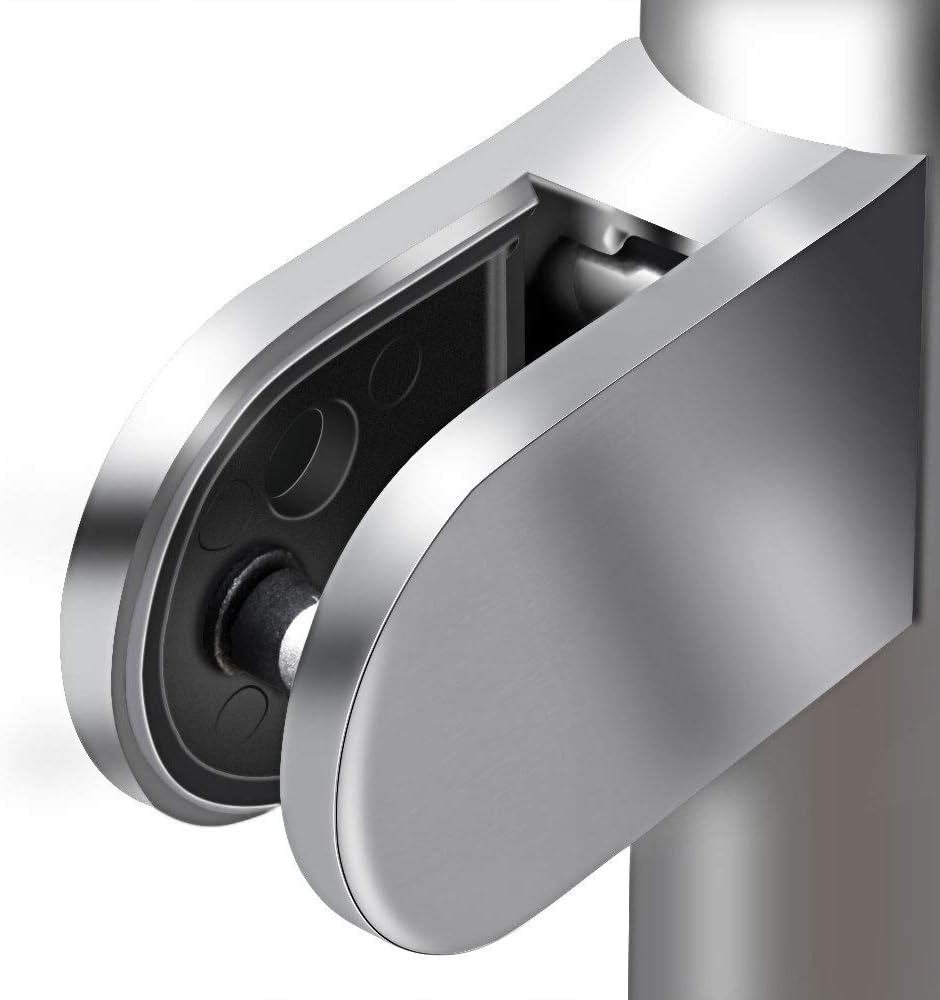 NOPTEG 35" Glass Railing Post - 【Corner Post】 304 Stainless-Steel Glass Panels Deck Railing System Glass Fence Panels Glass Railing Hardware Glass Stair Railing System (Free-Handrail Version Pack of 2