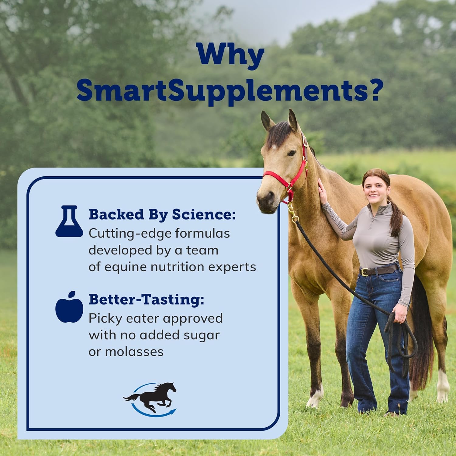 SmartPak Stress Ease SmartPak | Horse Calming Supplies, Premeasured, Labeled, and Sealed Pack | Herb-Free and No Sugar Added Formula for Skittish or Nervous Horses