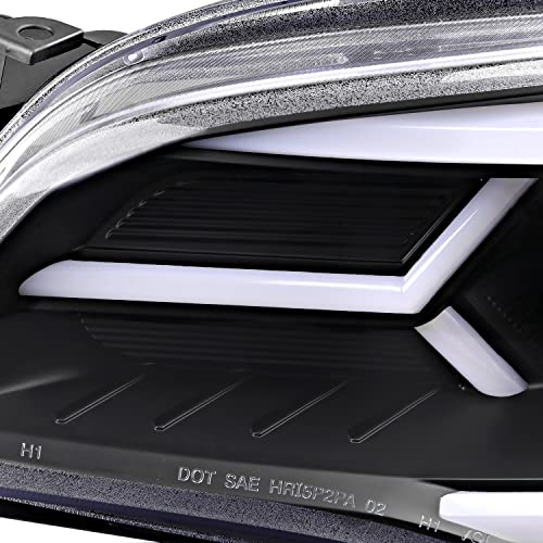 SPEC-D TUNING Black Housing Clear Lens Projector Headlights w/LED Sequential Turn Signal Compatible with 2006-2007 Subaru Impreza WRX/STI Models Only, Left + Right Pair Headlamp Assembly