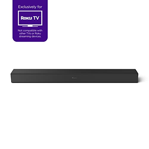 Roku TV Wireless Soundbar 2023 | Soundbar Exclusively for RokuTV with Enhanced Stereo Sound, Clear Dialogue, and Simple Wireless Setup,Black