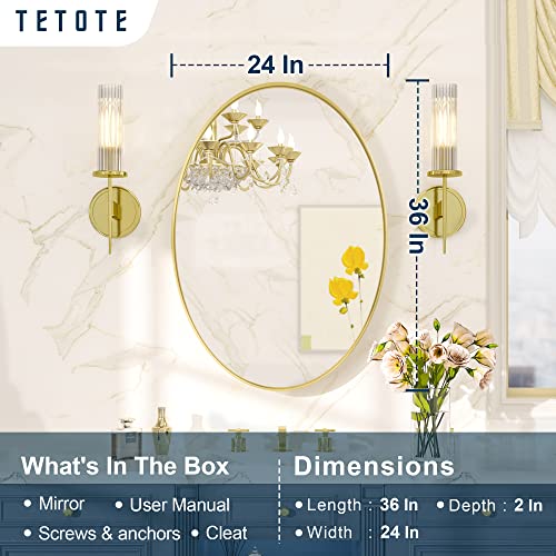 TETOTE Black Framed Mirrors for Bathroom, 30 x 36 Inch Modern Decorative Wall Mounted Rectangle Matte Framed Vanity Mirror (Horizontal/Vertical)