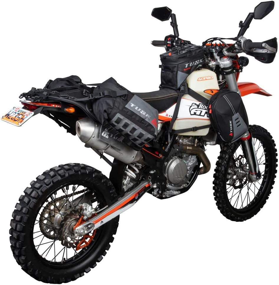 Tusk Excursion Rackless Luggage System w/Small Dry Duffel & Bottle Holders Standard Heat Shield Black/Tan For KTM 790 Adventure R 2019-2020