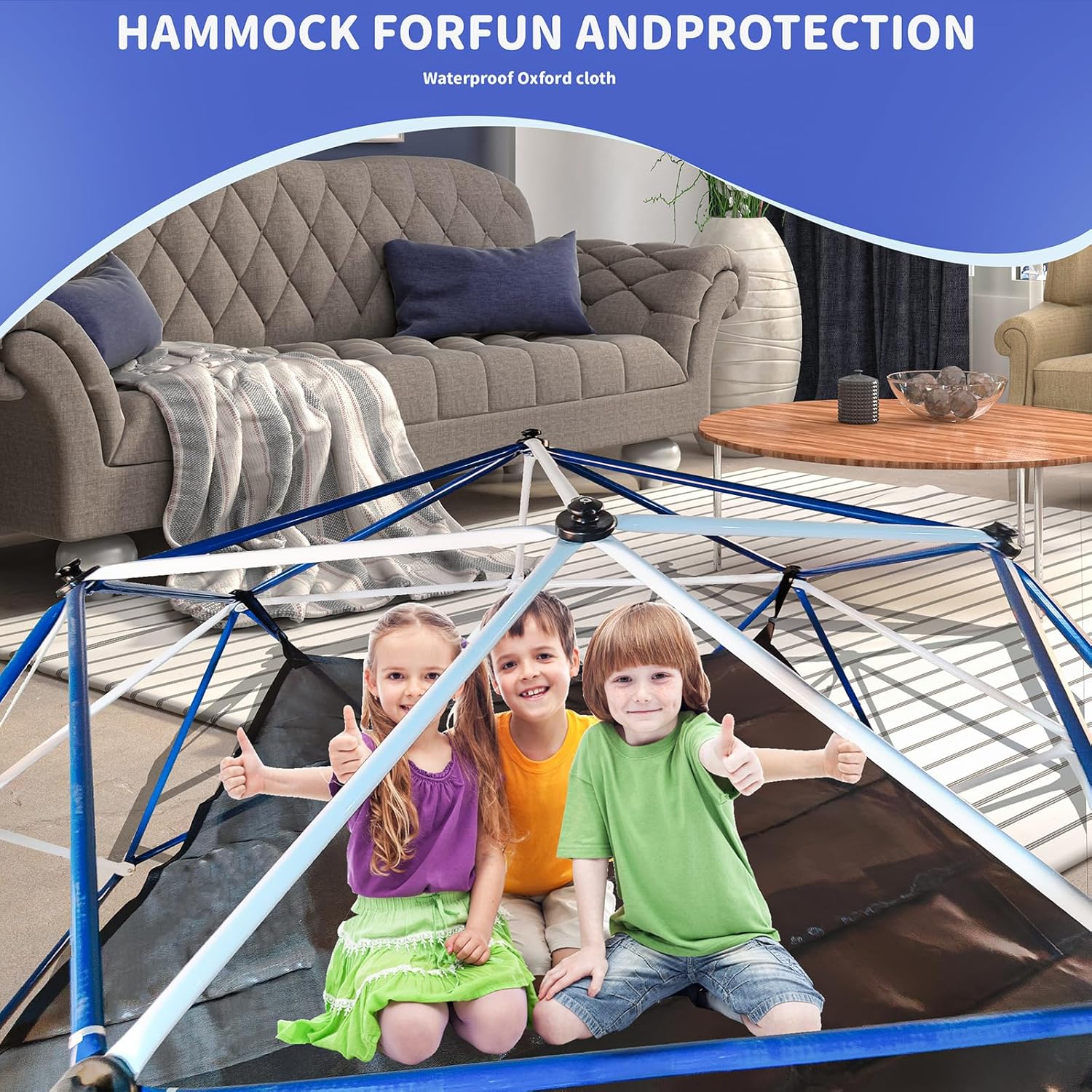Climbing Dome, 10ft Jungle Gym Outdoor Climbing Toys for Kids, Dome Climber Jungle Gym for Kids Ages 8-12 Outdoor, Kids Climbing Dome, with Hammock Playground Equipment