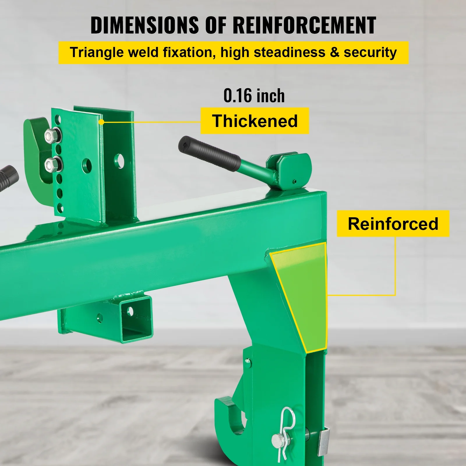 VEVORbrand 3-Point Quick Hitch, 3000 lbs Lifting Capacity Tractor Quick Hitch, Adaptation to Category 1 & 2 Tractors, No welding & 5 level Adjustable bolt