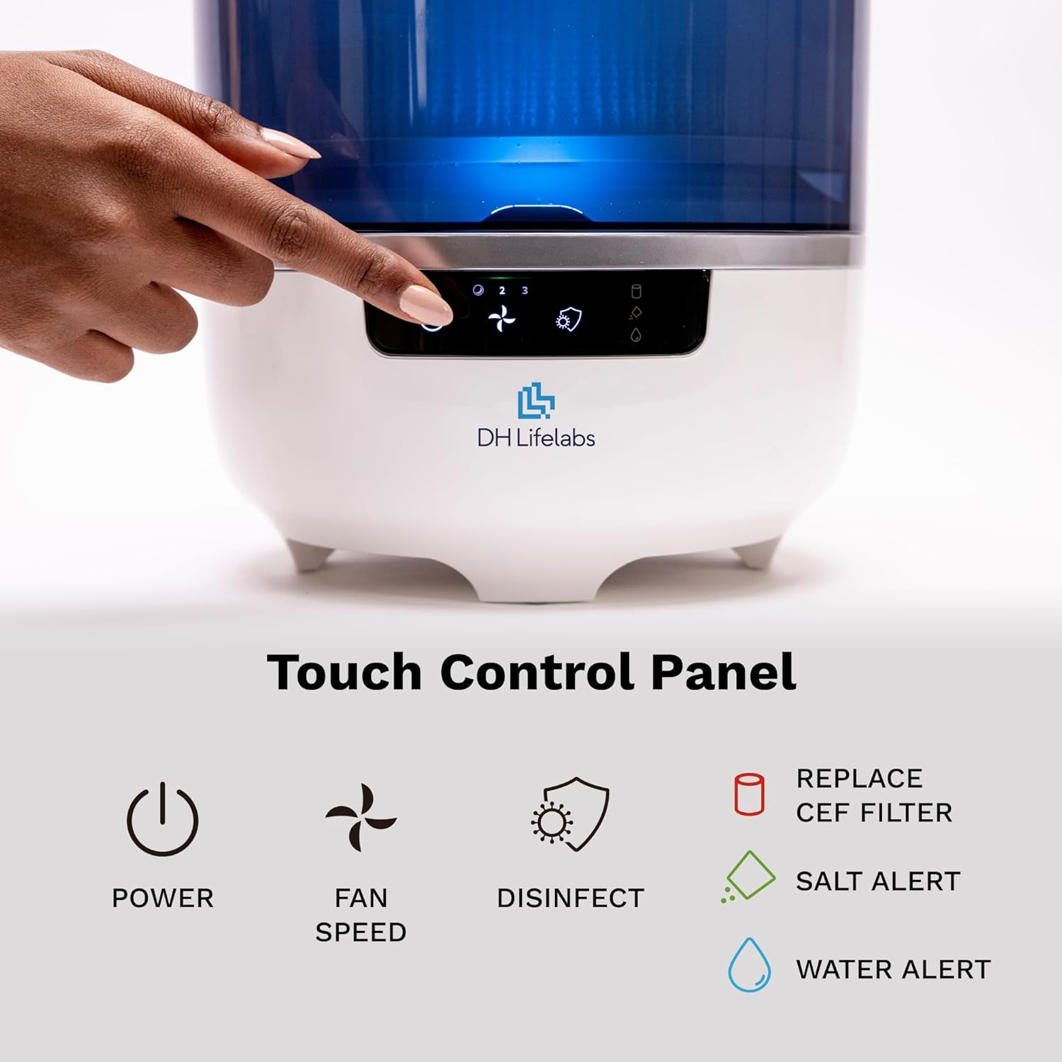 Mini Water Air Purifier for Home & Hypochlorous Acid Generator Combo, Cleaning Supplies & Disinfectant HOCL Generator, Air Purifier Odor Eliminator Smoke Pets Mildew for Home Large Room