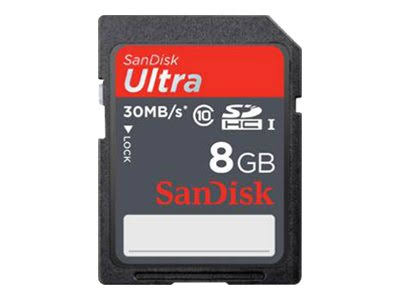 SanDisk 8GB Sdhc Memory Card Ultra Class 10 Uhs-1