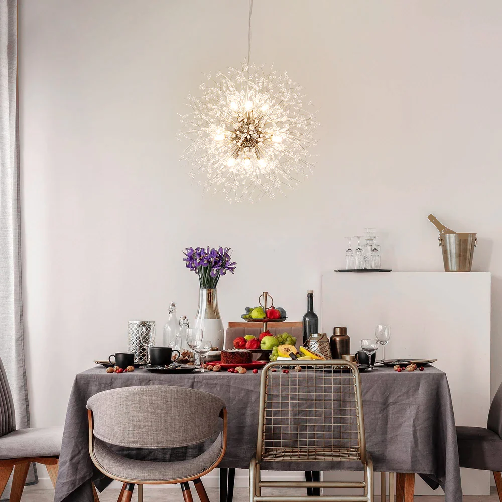 Solmere 9-Light Sphere Dimmable Linear Contemporary Chandelier (20)