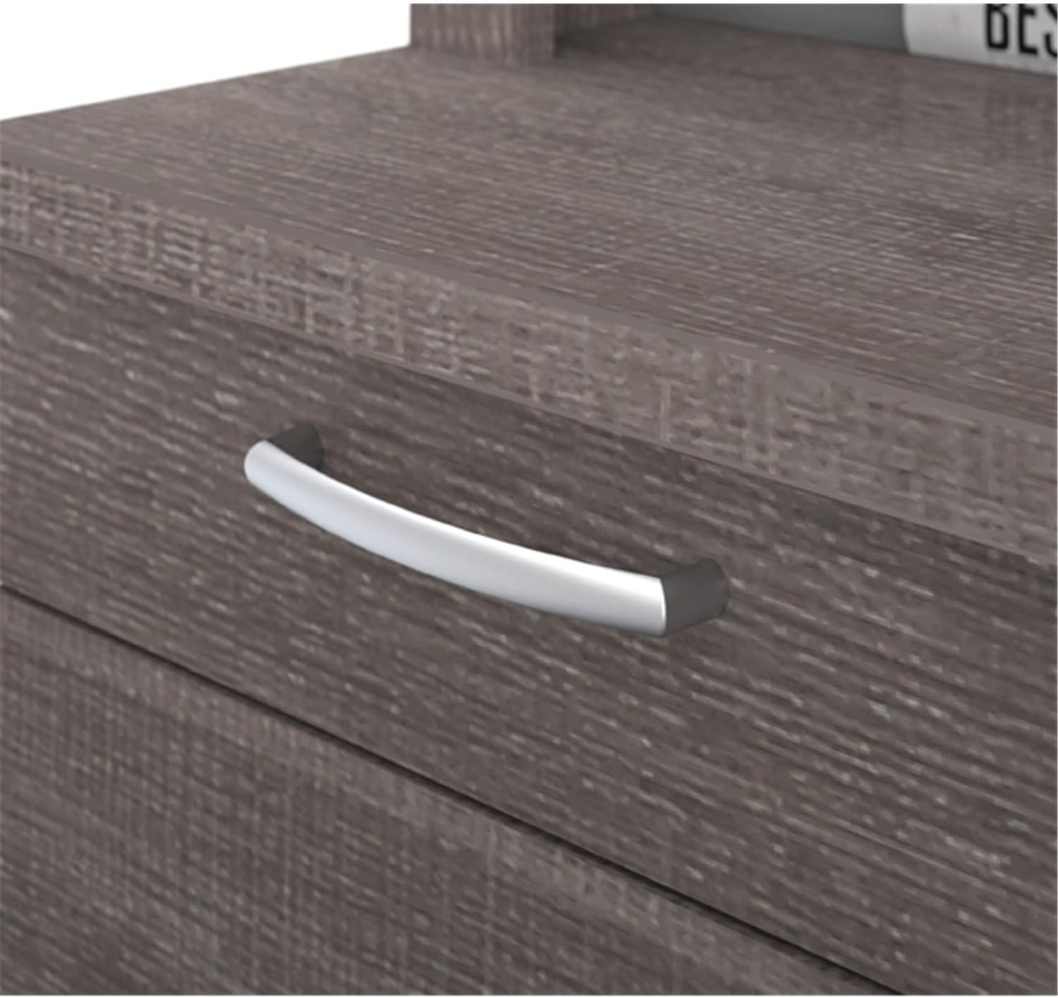 Modern Motifs U-Shaped Executive Desk with Pedestal and Hutch in bark grey