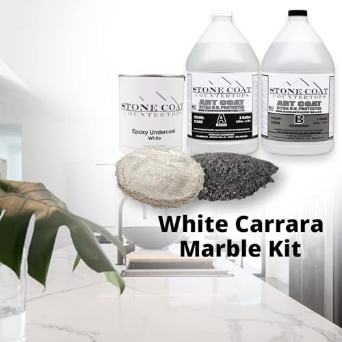 Stone Coat Countertops Epoxy Kit (1 Gal) – Heat Resistant, Food Safe Epoxy Resin, UV Resistance | DIY Craft Epoxy Resin Kit for Coating Kitchens, Bathrooms, Counters, Bar Table, Wood Slabs, and More!