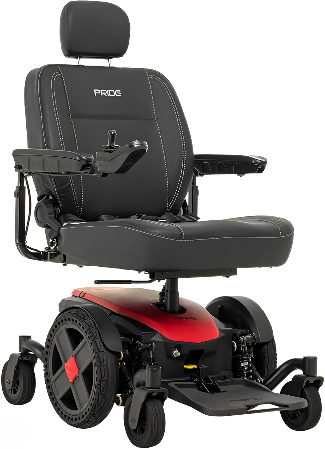 Pride Jazzy EVO 614 HD Power Chair - Electric Wheelchair Scooter for Adults, 450 Lbs Weight Capacity, NF-22 Battery, Cardinal Red, 24x"22-24" Seat Size