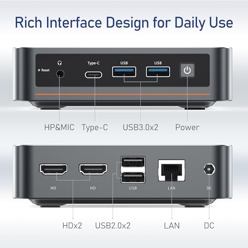 WI-6 Mini Desktop Computer,Intel Alder Lake N95(3.4 GHz) Mini PC, 16GB RAM 512GB M.2 SSD,Support Triple 4K UHD/HD 2.0/LAN/Dual-Band WiFi for Home/Office