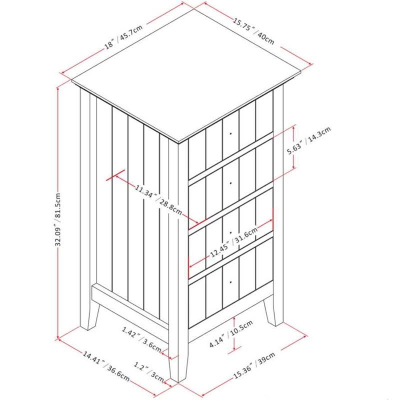 Simpli Home Four Drawer Floor Storage Cabinet in Pure White