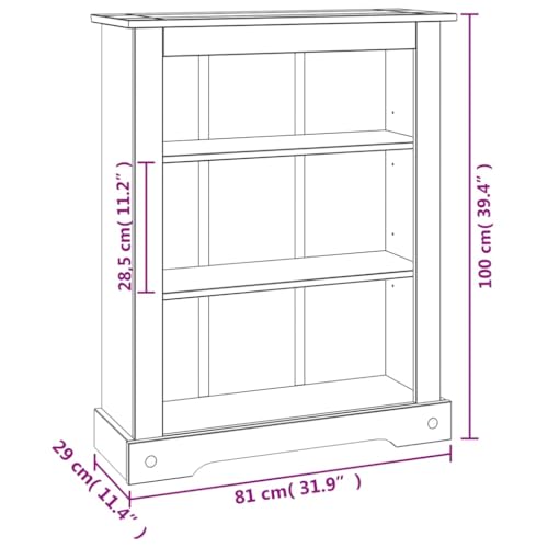 Narrow Bookshelf Book Shelf Dresser Shelves for Bedroom - 5-Tier Bookcase Mexican Pine Corona Range 31.9"x15.7"x66.9" for Study Living Room Bathroom Office