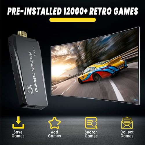 Retro Game Console,Wireless Retro Handheld Game Console, Built-in 20,000+ Plug-and-Play Retro Video Games, Equipped with 9 Classic simulators, 4K HD HDMI Output and 2.4G Wireless Controller