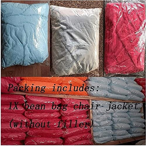 7ft Soft Fluffy Gigantic Bean Bag Giant Fur Bean Bag Chair for Adult (Cover ONLY, NO Filling ! ) Big Round BeanBag Lazy Sofa Bed Cover Bean Bag Bed Living Room Furniture ( Color : C )