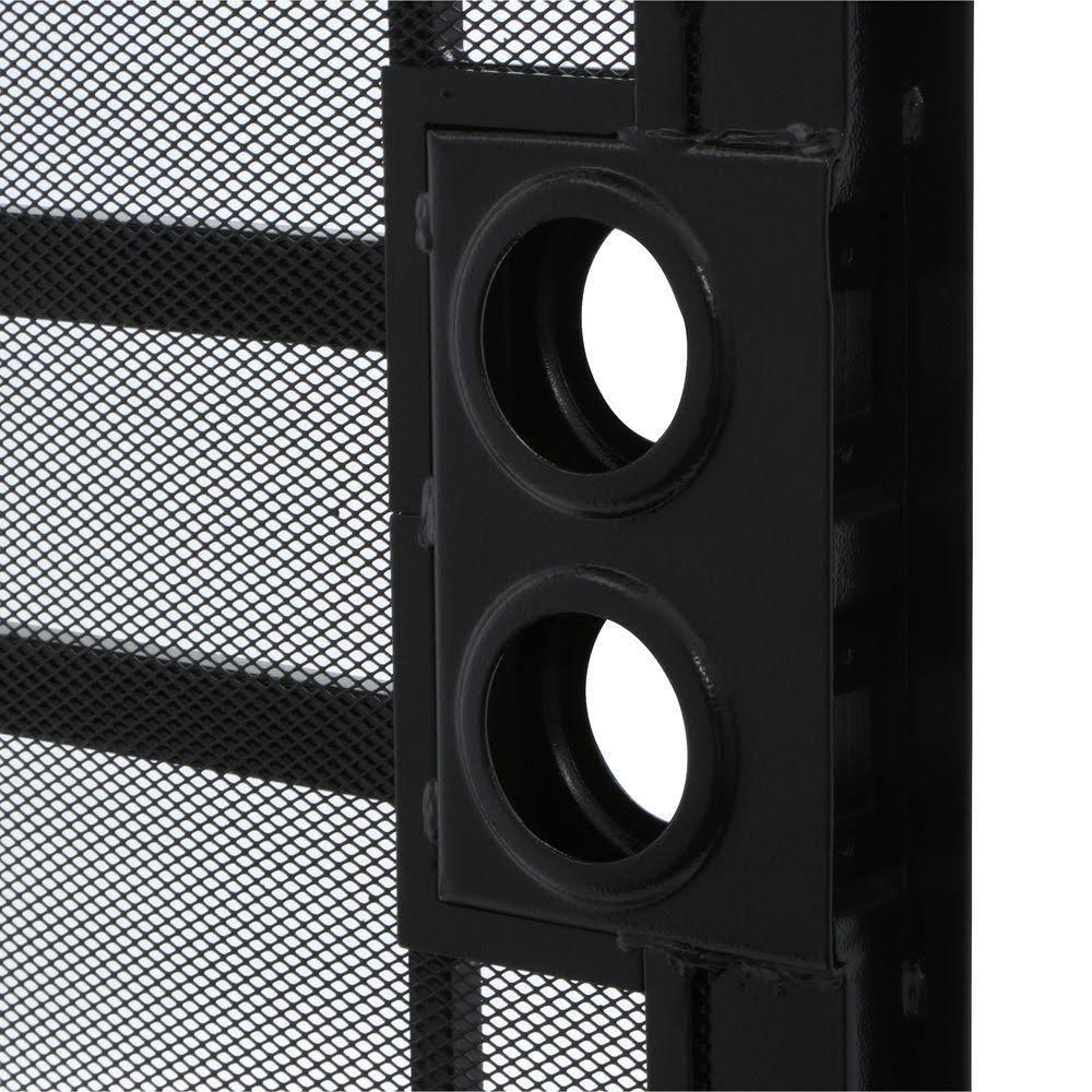 Unique Home Designs 36 in. x 80 in. Arcada Black Surface Mount Outswing Steel Security Door with Expanded Metal Screen IDR064003