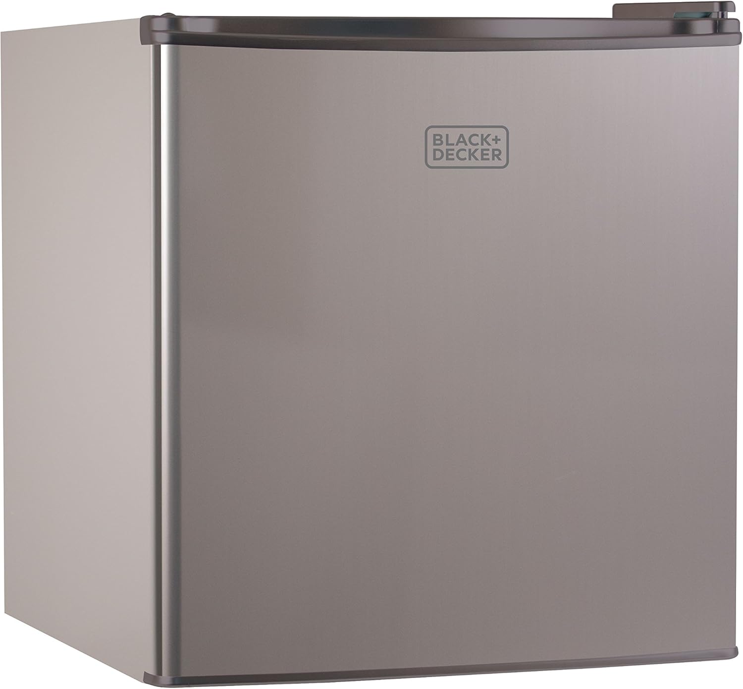 BLACK+DECKER BCRK17V Compact Refrigerator Energy Star Single Door Mini Fridge with Freezer, 1.7 Cubic Ft., VCM, Silver & Commercial Chef Countertop Microwave Oven, 0.6 Cu. Ft, Black