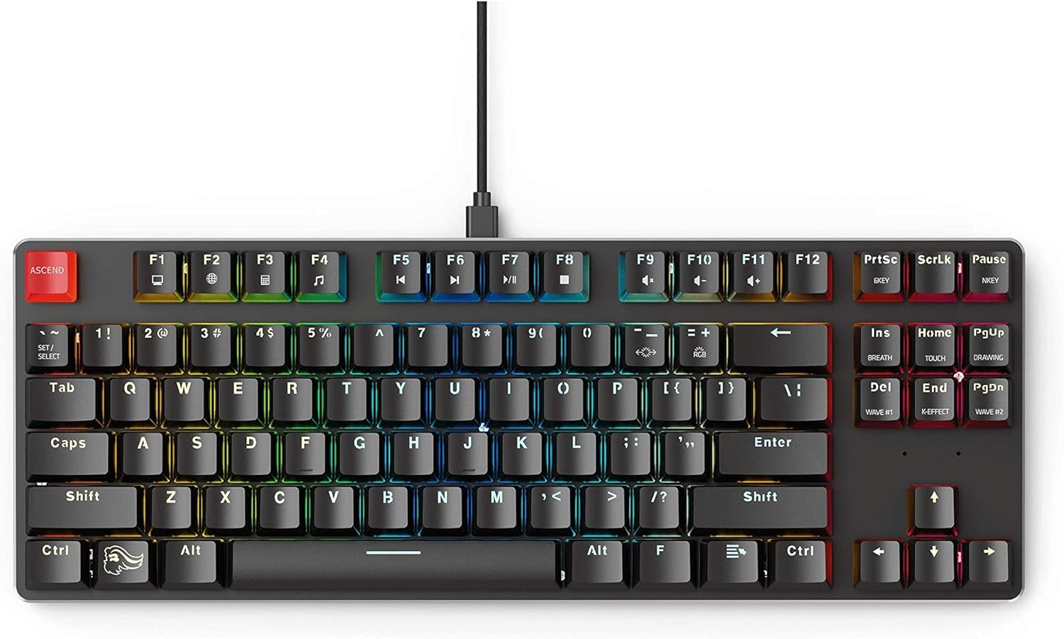 Glorious GMMK Modular Mechanical Gaming Keyboard - 60% Compact Size (61 Key) - RGB LED Backlit, Brown Switches, Hot Swap Switches (Black)(GMMK-Compact-BRN)