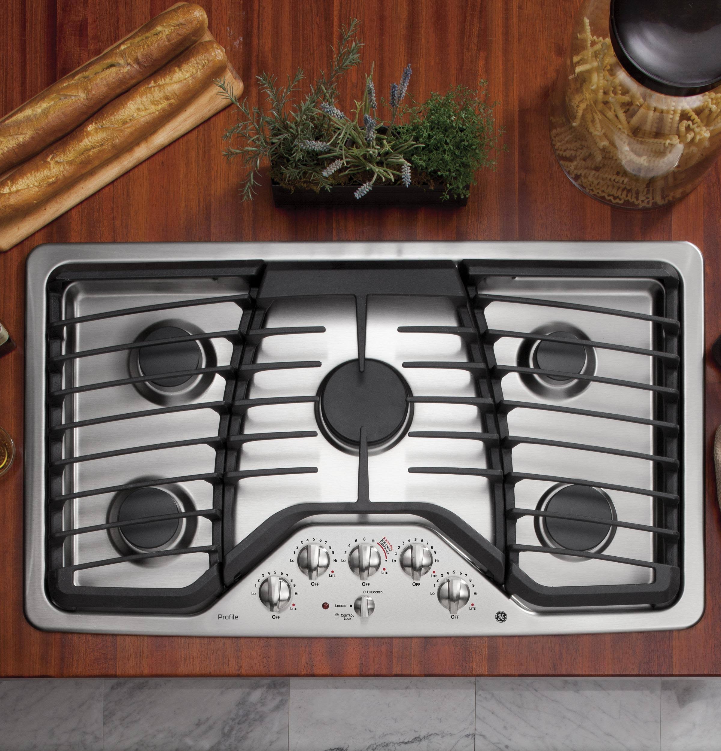 GE Profile 36x22 Gas Cooktop - Stainless Steel (PGP976SETSS)