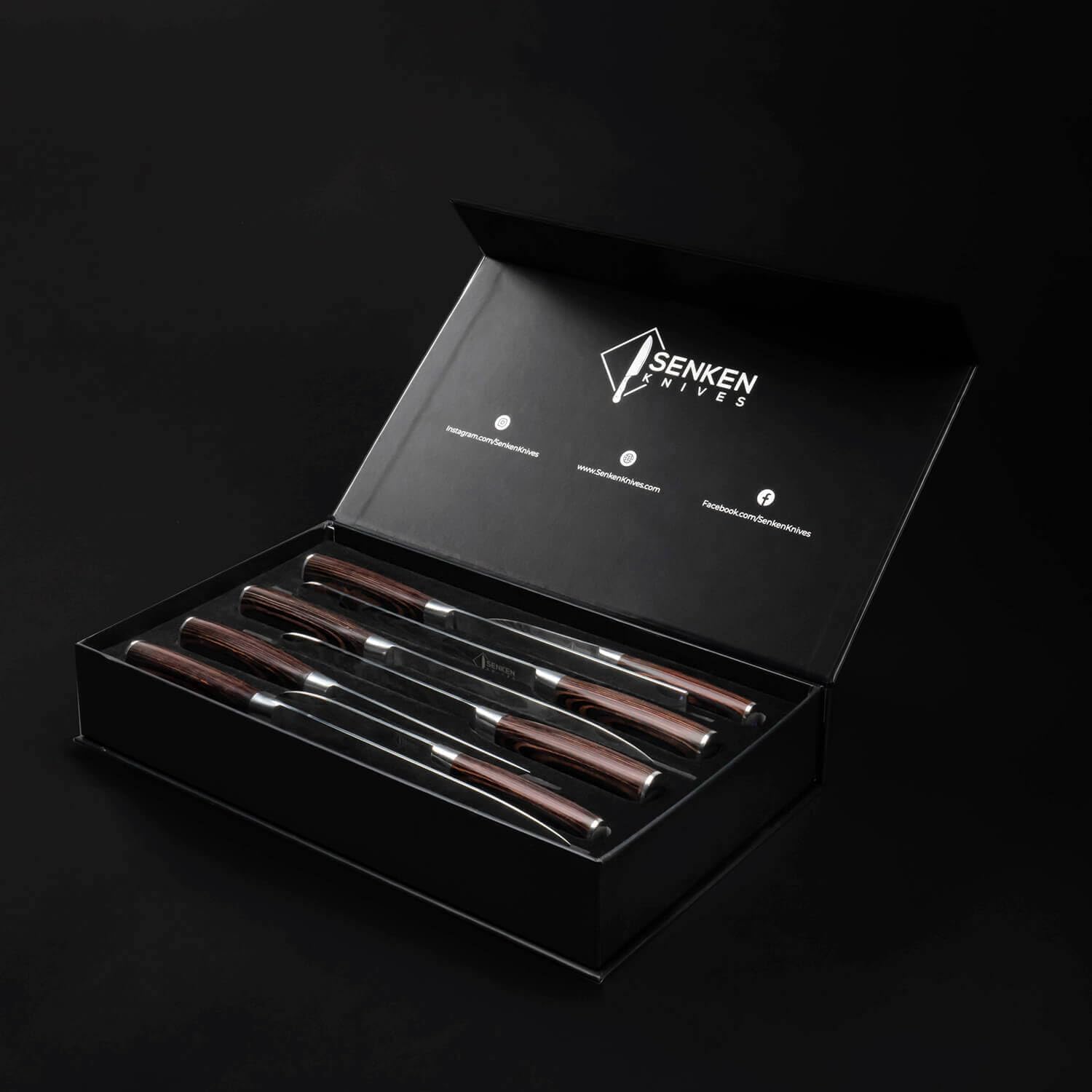 SENKEN 8-piece Premium Japanese Kitchen Knife Set with Laser Damascus Pattern - Imperial Collection - Ultra Sharp for Very Fast Cutting