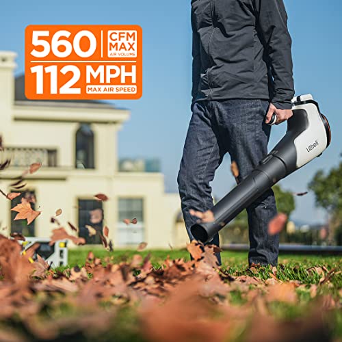 Litheli 2x20V 560CFM Brushless Leaf Blower, U20 Series Electric Leaf Blowers Battery Powered for Blowing Leaf, Dust, Snow, Debris, with 4.0Ah Portable Battery Included