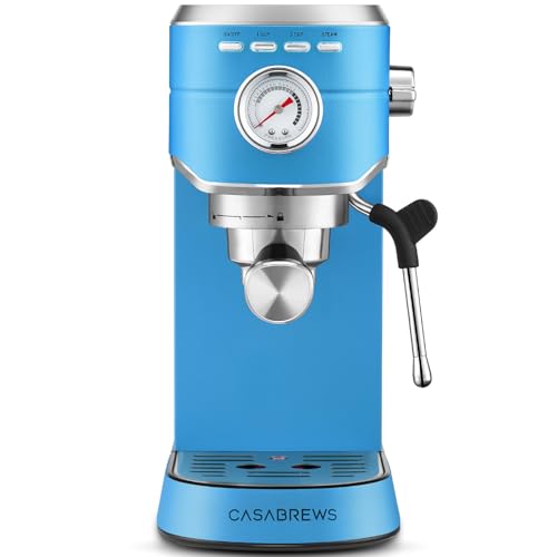 CASABREWS CM5418 Espresso Machine 20 Bar, Compact Espresso Maker with Steam Milk Frother, Stainless Steel Coffee Machine with 34oz Removable Water Tank for Cappuccino, Latte, Silver