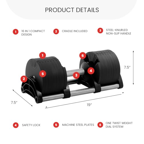 NUOBELL Adjustable Dumbbells Pair 5-80 lbs : the Adjustable Dumbbell Set to Replace 16 Sets of Dumbbells. Add Nuobell Dumbbells 80lb and Free Weights to Your Home Gym. Just Twist the Handle to Adjust and Start Your Exercise.